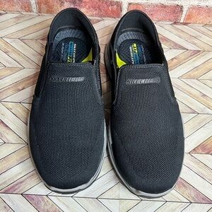 Skechers Black and Grey Comfort Slip on Shoes